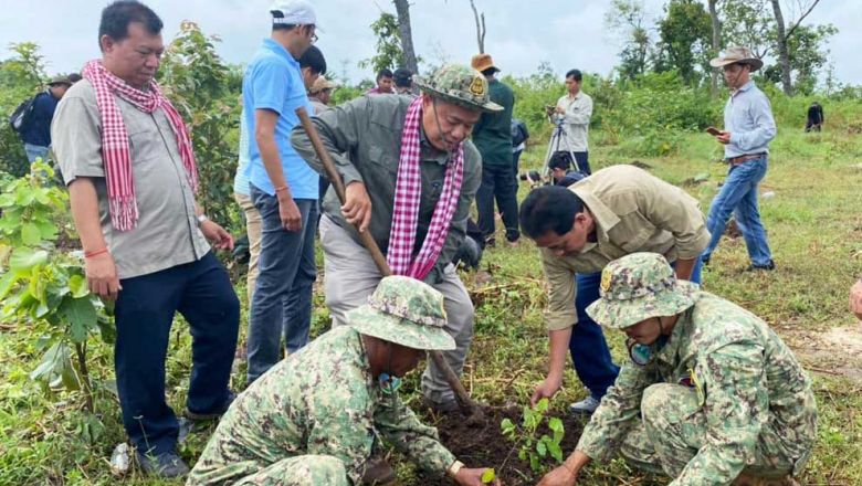 Officials and community members planted 40,000 new trees on 56ha in in Stung Thmey. Ministry of Environment Content image - Phnom Penh Post